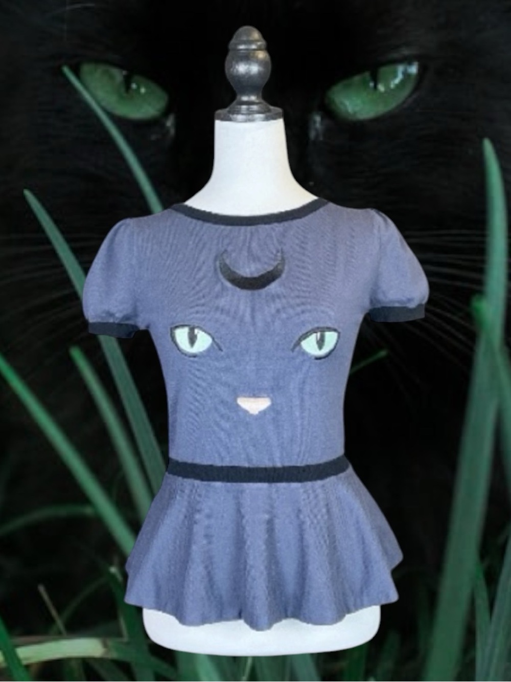 ModCloth x Collectif Retro Goth Whimsigoth Dark Academia Rockabilly Pin Up Top M